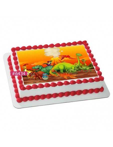 Edible sheet Dinosaurs 6434 for cake cupcake cookies volcano dinosaurs