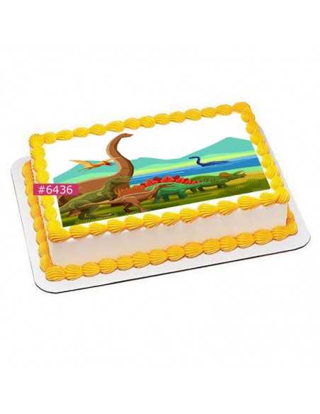 Edible sheet Dinosaurs 6436 for cake cupcake cookies dinosaurs river