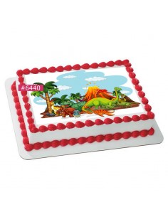Βρώσιμο φύλλο Δεινόσαυροι 6440 για τούρτα  μπισκότα cupcake