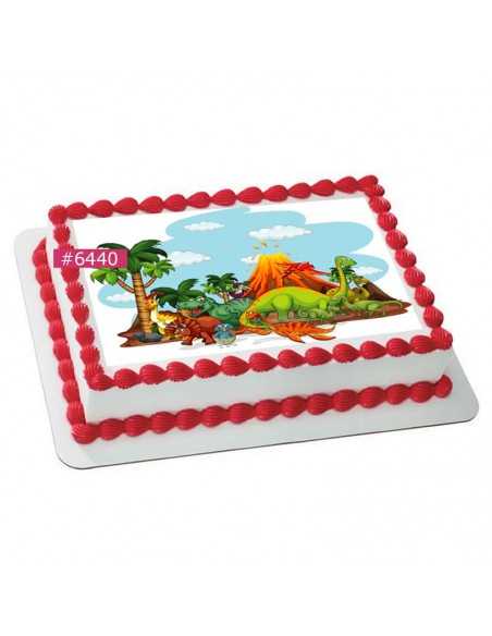 Edible sheet Dinosaurs 6440 for cake cupcake cookies dinosaurs valcano