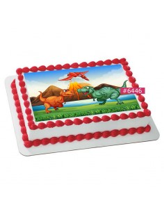 Edible sheet Dinosaurs 6446 for cake cupcake cookies