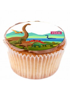 Edible sheet Dinosaurs 6436 for cake cupcake cookies dinosaurs river 2
