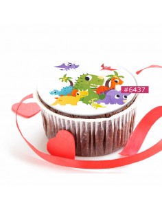 Edible sheet Dinosaurs 6437 for cake cupcake cookies dinosaurs 2