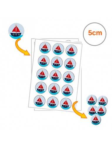 Custom edible print on chocolate transfer sheets 5cm round (15 pieces / sheet) 05663