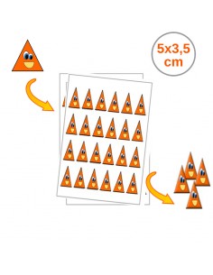 Custom Edible print chocolate transfer sheet  5x3,5cm cone (24 pcs / sheet) 05665