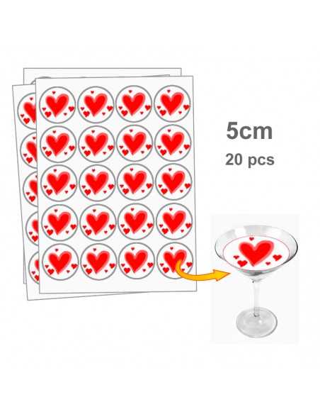 Edible photo - logo printing for cocktails - drinks coffee  5 cm round (20 pieces / sheet) 05753