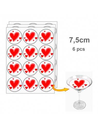 Edible photo - logo printing for cocktails - drinks coffee 7.5 cm round (6 pieces / sheet) 05755