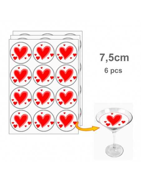 Edible photo - logo printing for cocktails - drinks coffee 7.5 cm round (6 pieces / sheet) 05755