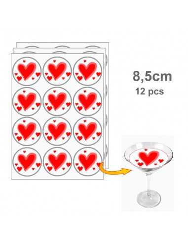 Edible photo - logo printing for cocktails - drinks 8.5 cm round (6 pieces / sheet) 05756