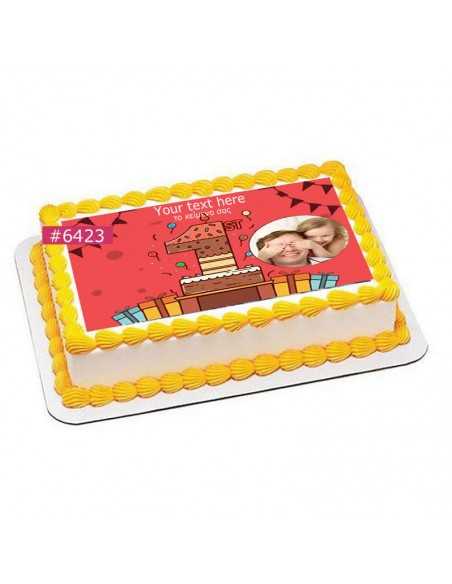 1st birthday edible sheet 6423 for cake cupcake cookies