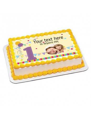 1st birthday Βρώσιμο φύλλο 6432 για τούρτα  μπισκότα cupcake