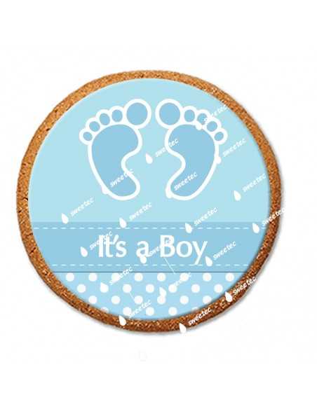Ιts a boy edible icing sheet 6487 for cake cupcake cookies small footprints
