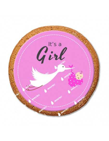 Ιt s a girl edible icing sheet 6489 for cake cupcake cookies stork