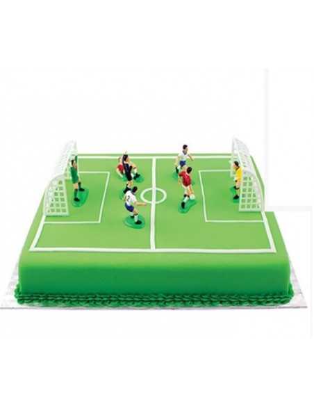 Football set with 9 plastic figures and 1 icing sheet 20x26cm
