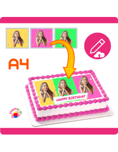 Design now online your Personalized Custom topper edible photo print for cakes cookies cupcakes sweets A4 Rechteck icing sheet