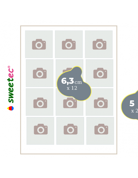 Design now online your own Custom edible print for square cookies on Wafer and Icing sheets