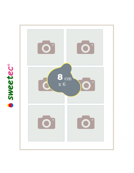 Design now online your own Custom edible print for square cookies on Wafer and Icing sheets