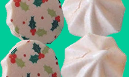 Christmas meringue edible transfer sheets.